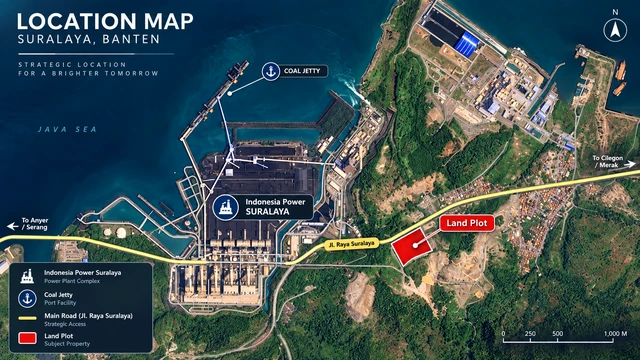 Original Suralaya location map showing the subject land plot near the port